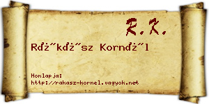 Rákász Kornél névjegykártya