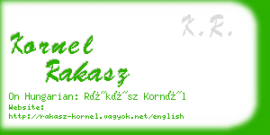 kornel rakasz business card